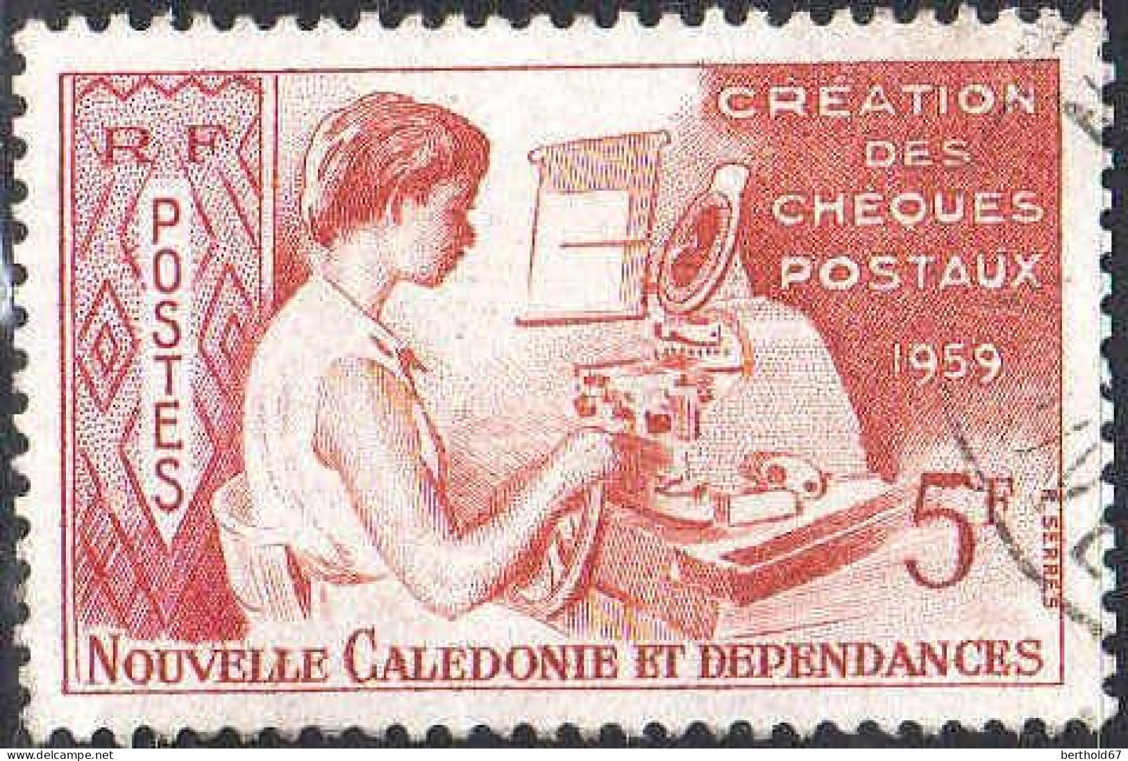 Nle-Calédonie Poste Obl Yv: 296 Mi:371 Création Des Cheques Postaux (Beau Cachet Rond) - Usados