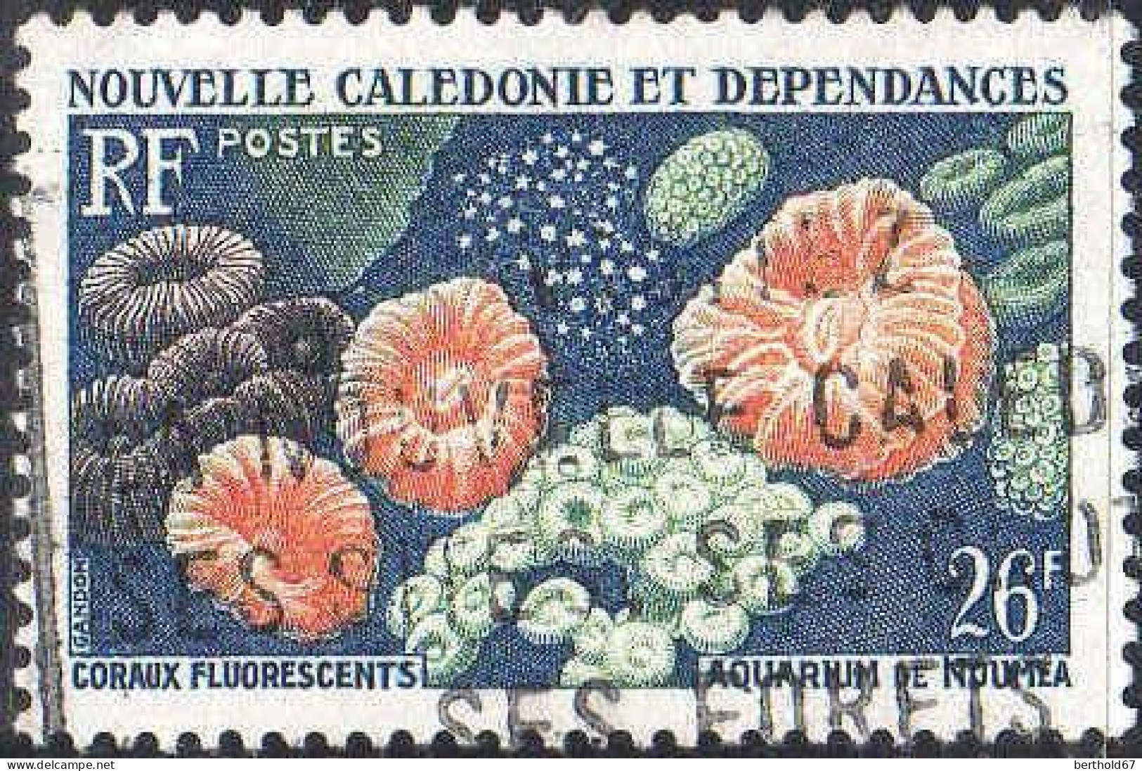 Nle-Calédonie Poste Obl Yv: 294 Mi:367 Coraux Fluorescents Aquarium De Nouméa (Belle Obl.mécanique) - Usados