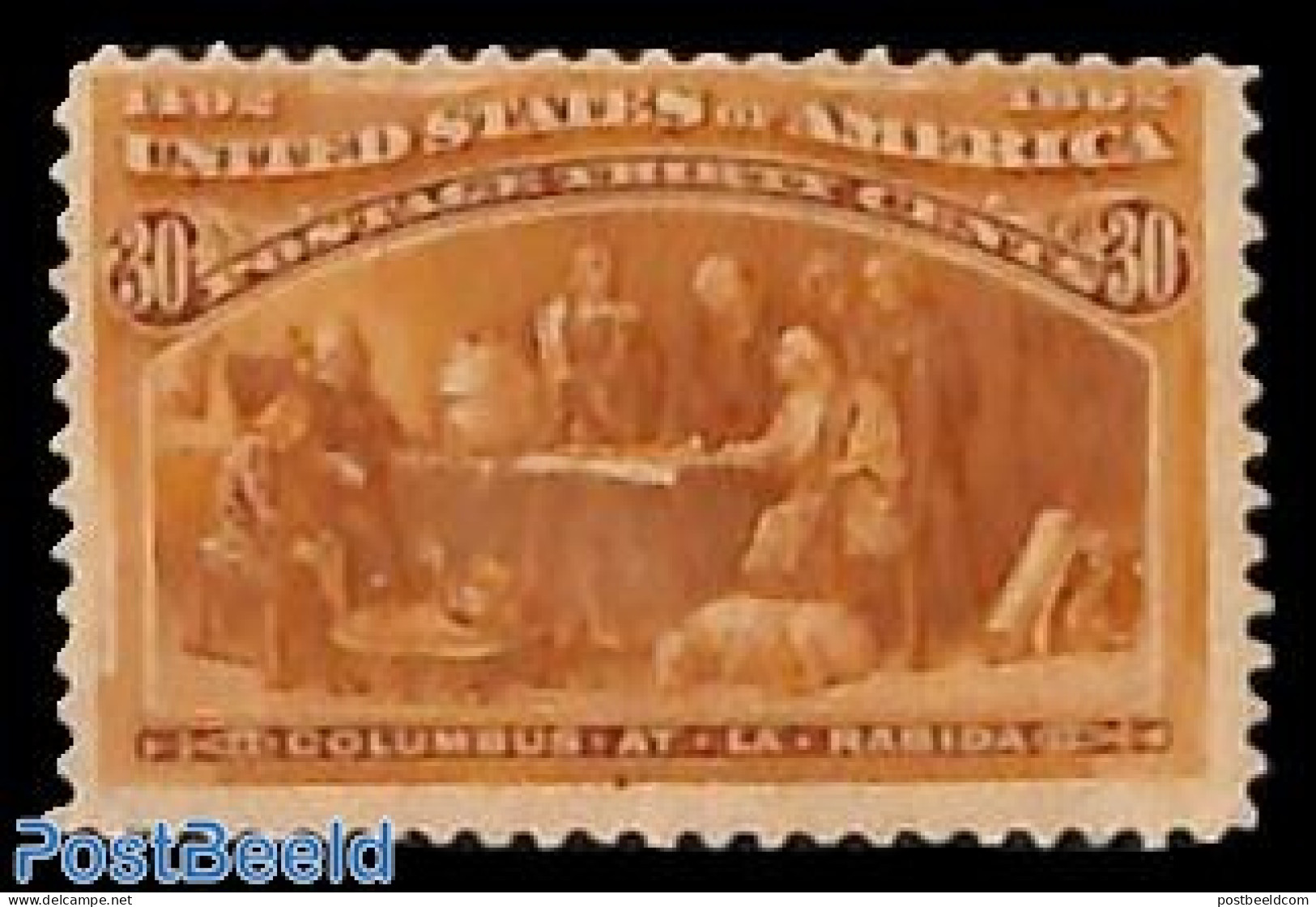 United States Of America 1893 30c, Stamp Out Of Set, Unused (hinged), History - Explorers - Ongebruikt