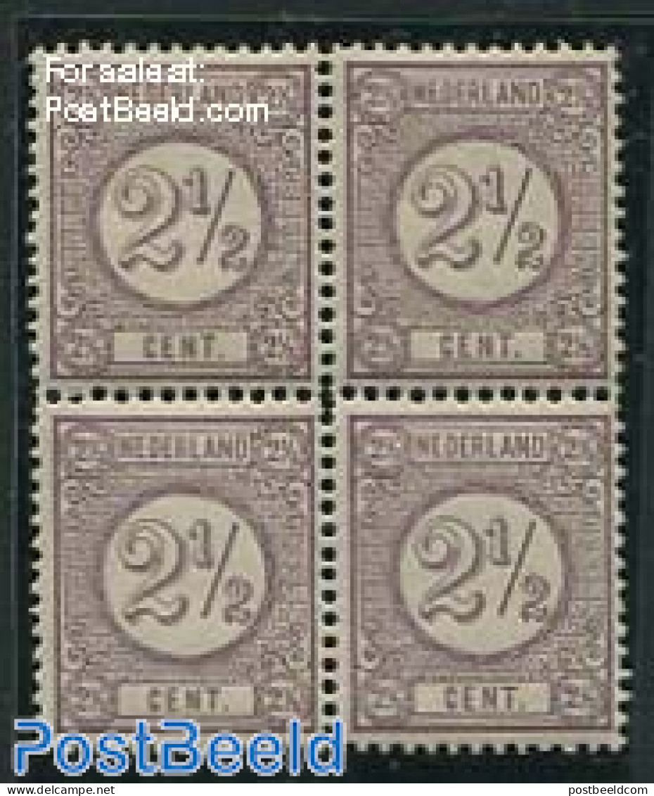 Netherlands 1894 2.5c Violet, Block Of 4 [+], Mint NH - Neufs