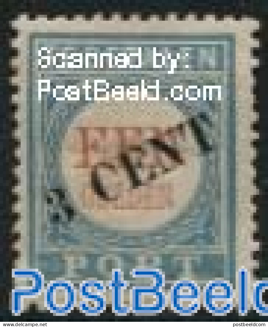 Netherlands 1906 3 Cent On 1gld, Type II, Unused (hinged) - Postage Due