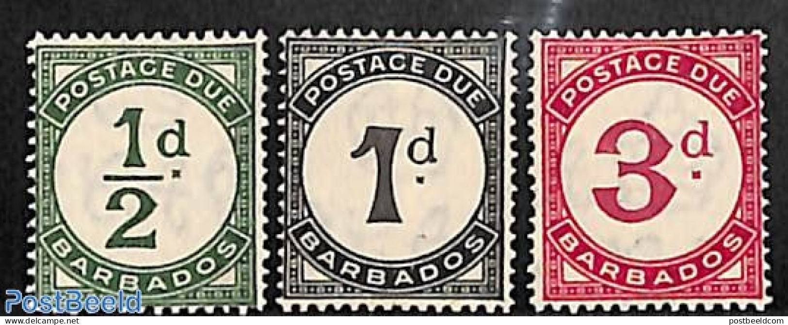 Barbados 1934 Postage Due 3v, Mint NH - Barbades (1966-...)