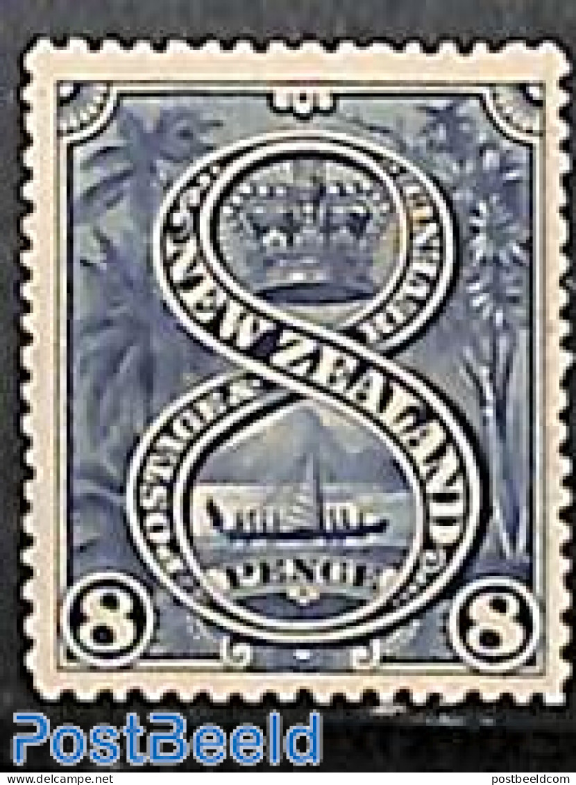 New Zealand 1898 8p, Stamp Out Of Set, Unused (hinged), Transport - Ships And Boats - Neufs