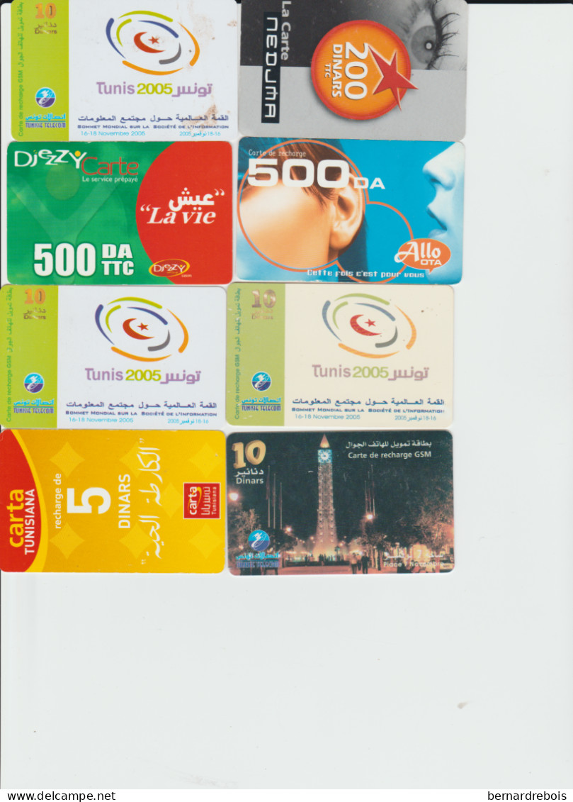 B07 - 8 TELECARTES DE TUNISIE Pour 2 Euros - Tunisia