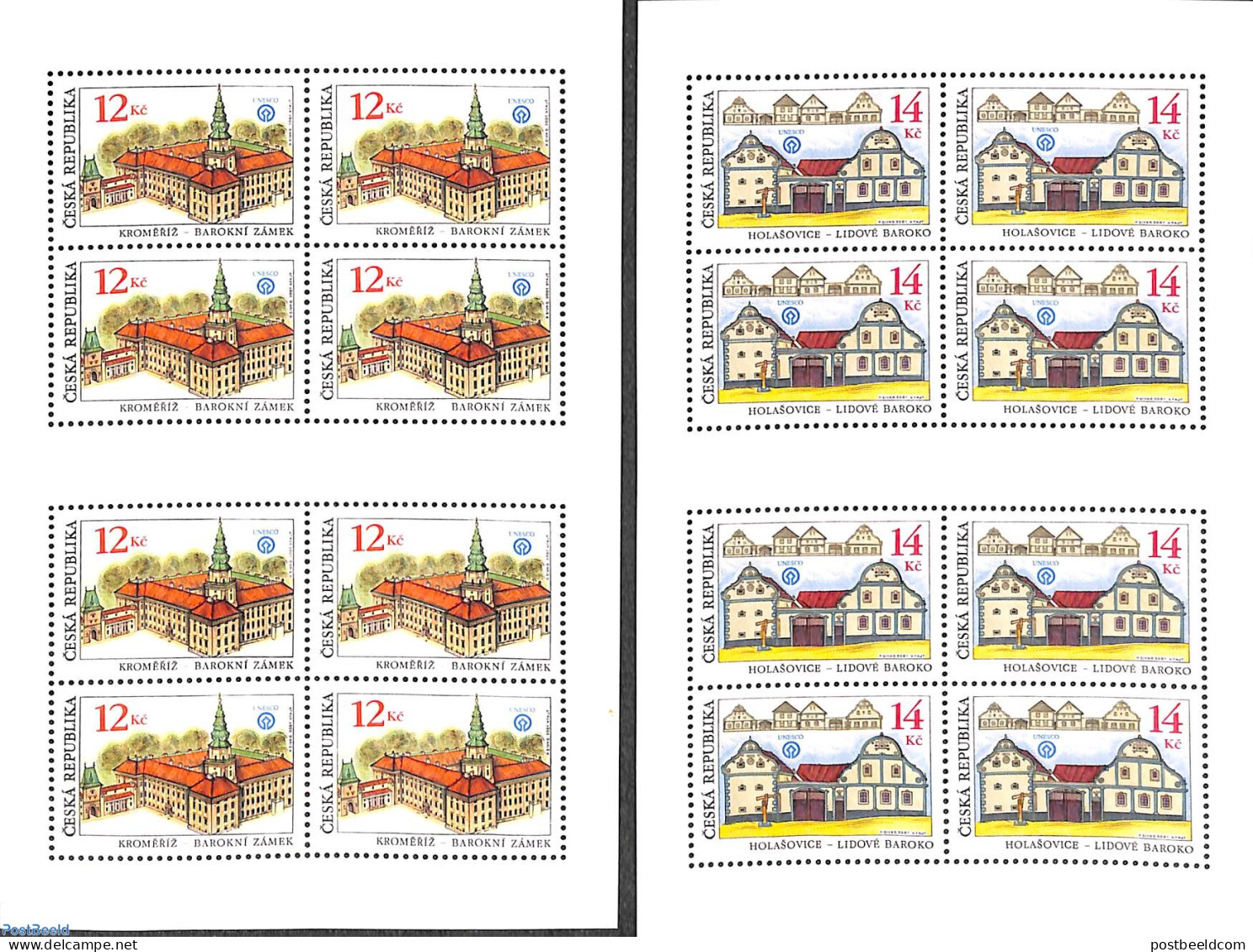 Czech Republic 2001 Buildings 2 M/ss, Mint NH, History - Other & Unclassified