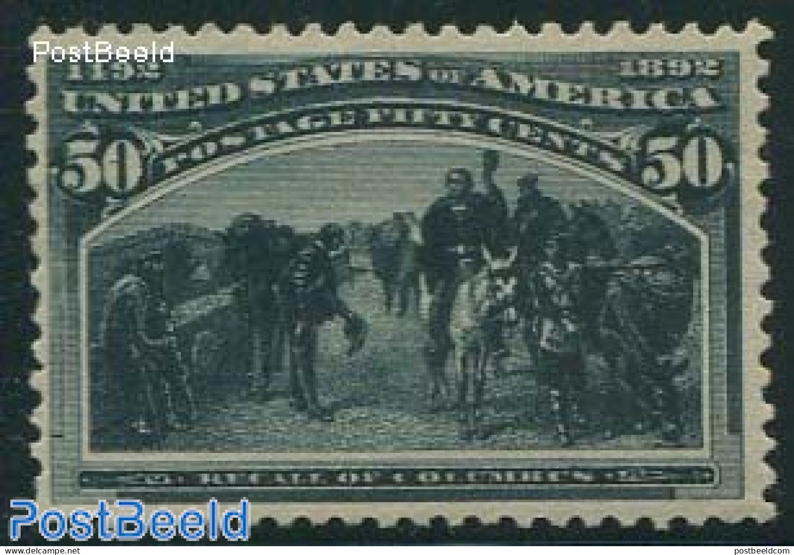 United States Of America 1893 50c, Recall Of Columbus, Very Light Hinged, Unused (hinged), History - Nature - Explorer.. - Ongebruikt