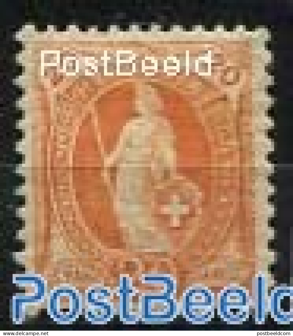 Switzerland 1882 20c, Deep Orange, Perf. 11.75:11.25, Unused (hinged) - Unused Stamps