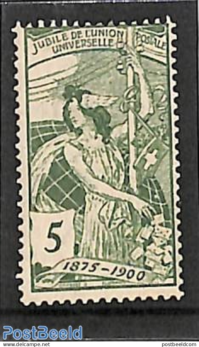Switzerland 1900 5c, UPU, Plate II, Green, Unused (hinged), U.P.U. - Unused Stamps