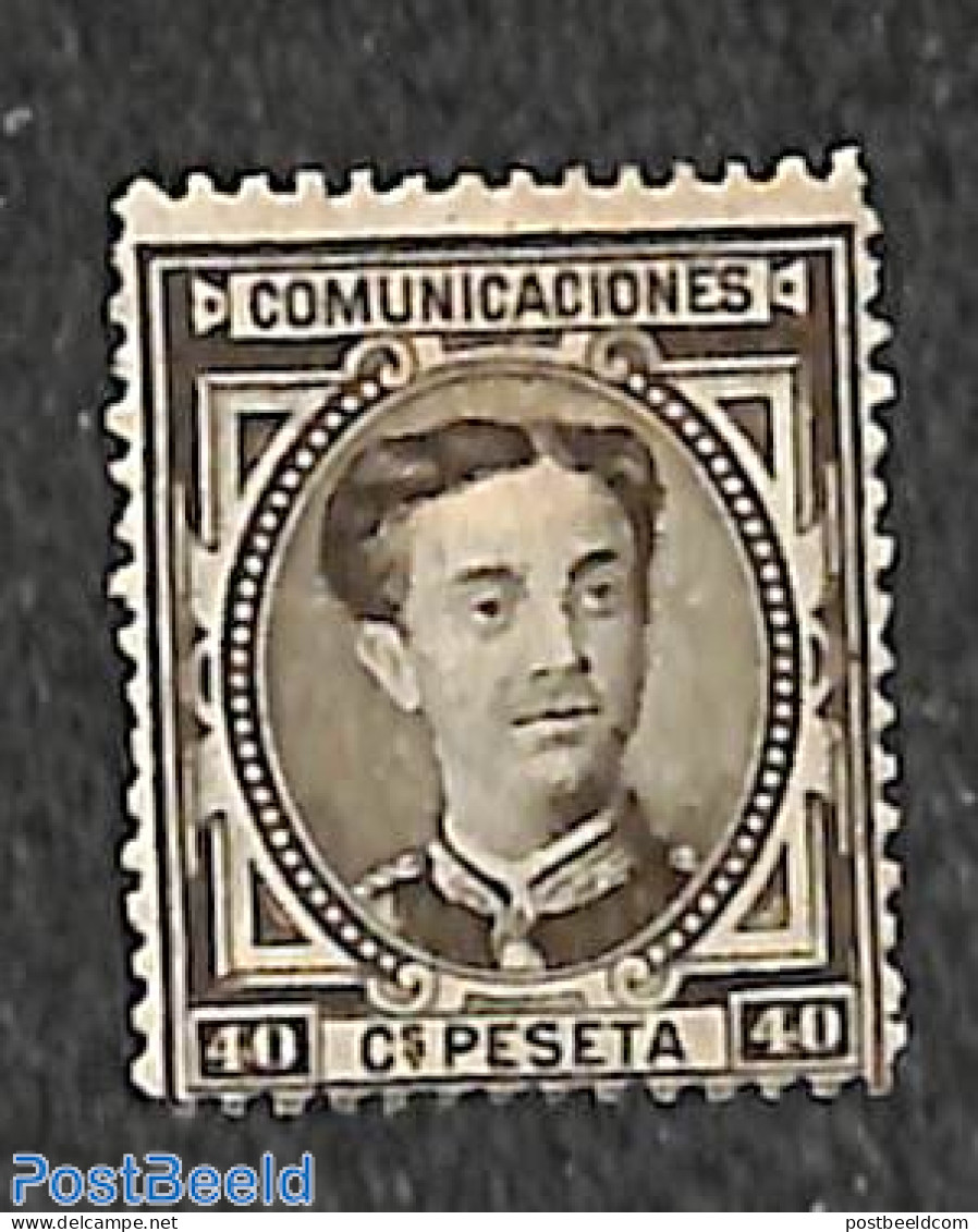 Spain 1876 40c, Stamp Out Of Set, Unused (hinged) - Ongebruikt