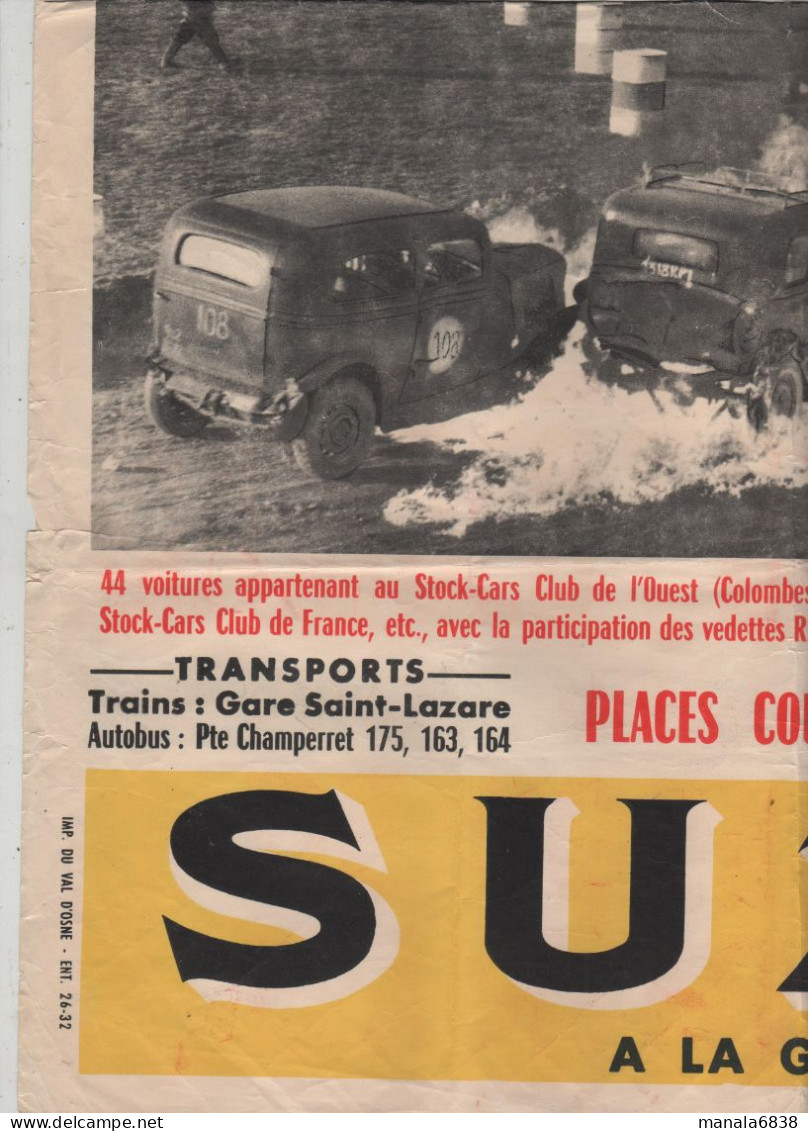 Cynodrome Courbevoie Course De Stock Cars Suze Riou Truffaut Pechenart Rabot Bonnet Aumont Ciaraldi - Andere & Zonder Classificatie