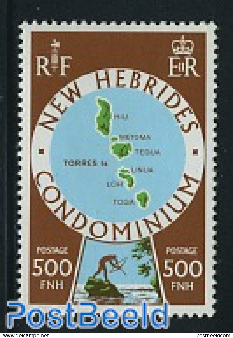 New Hebrides 1977 Stamp Out Of Set, Mint NH, Various - Maps - Ungebraucht