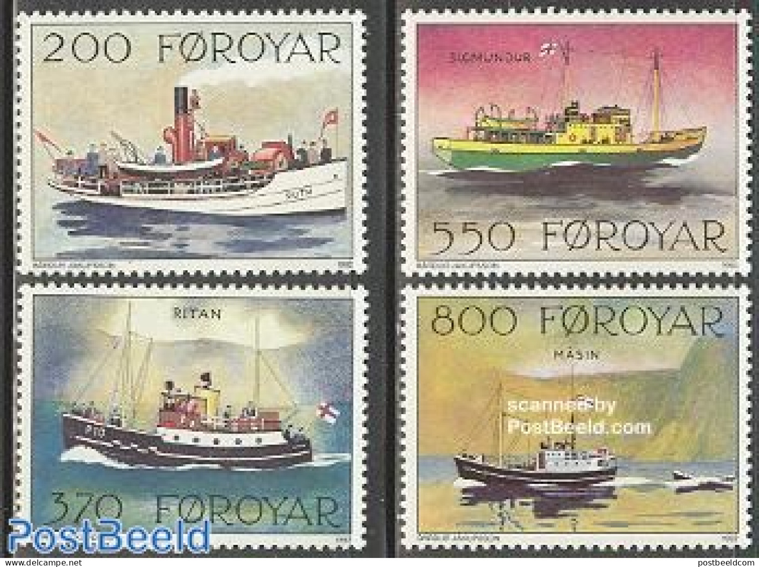 Faroe Islands 1992 Postal Ships 4v, Mint NH, Transport - Post - Ships And Boats - Post
