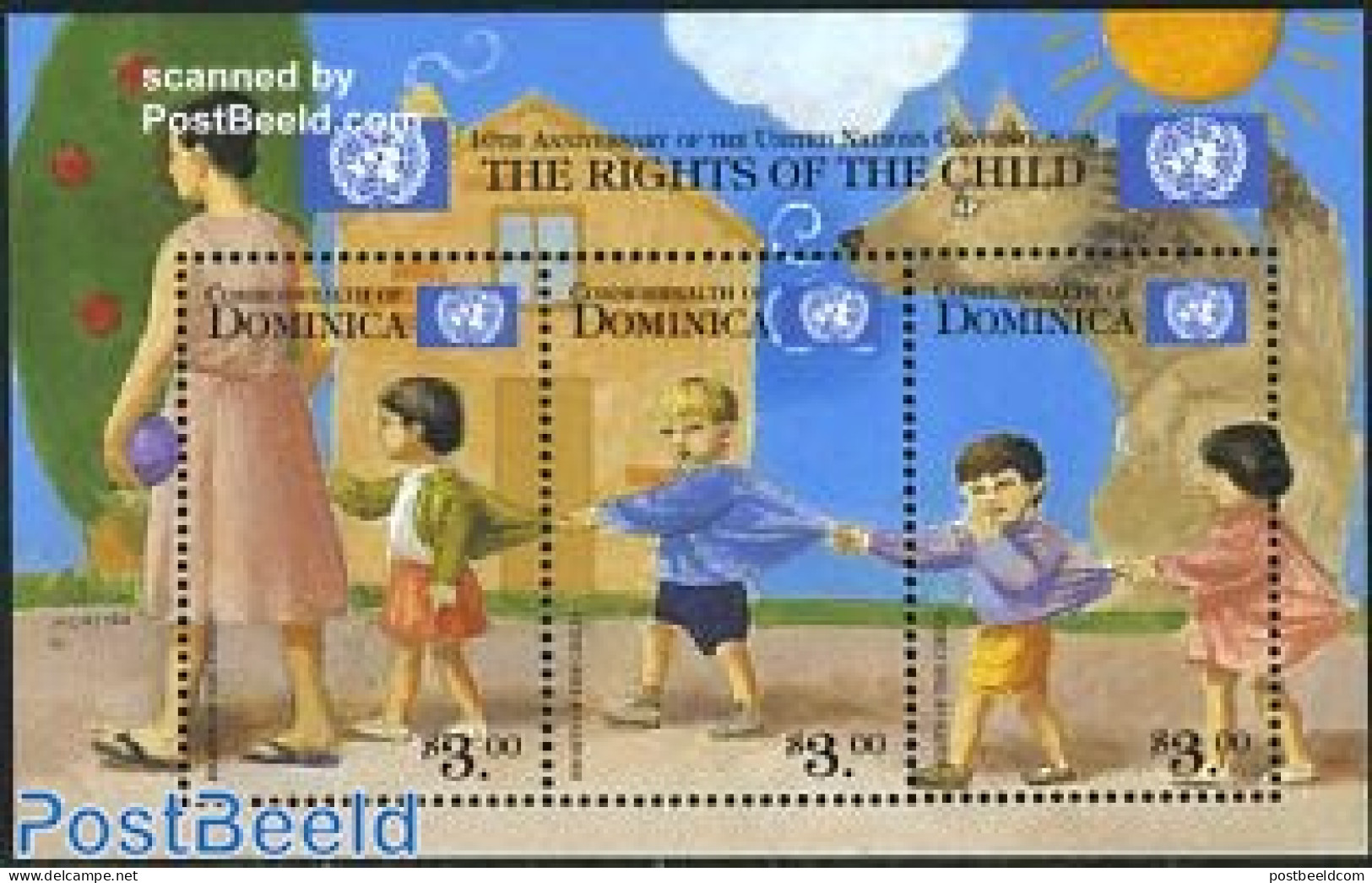 Dominica 1999 Children Rights 3v M/s, Mint NH, History - Various - United Nations - Justice - Dominikanische Rep.