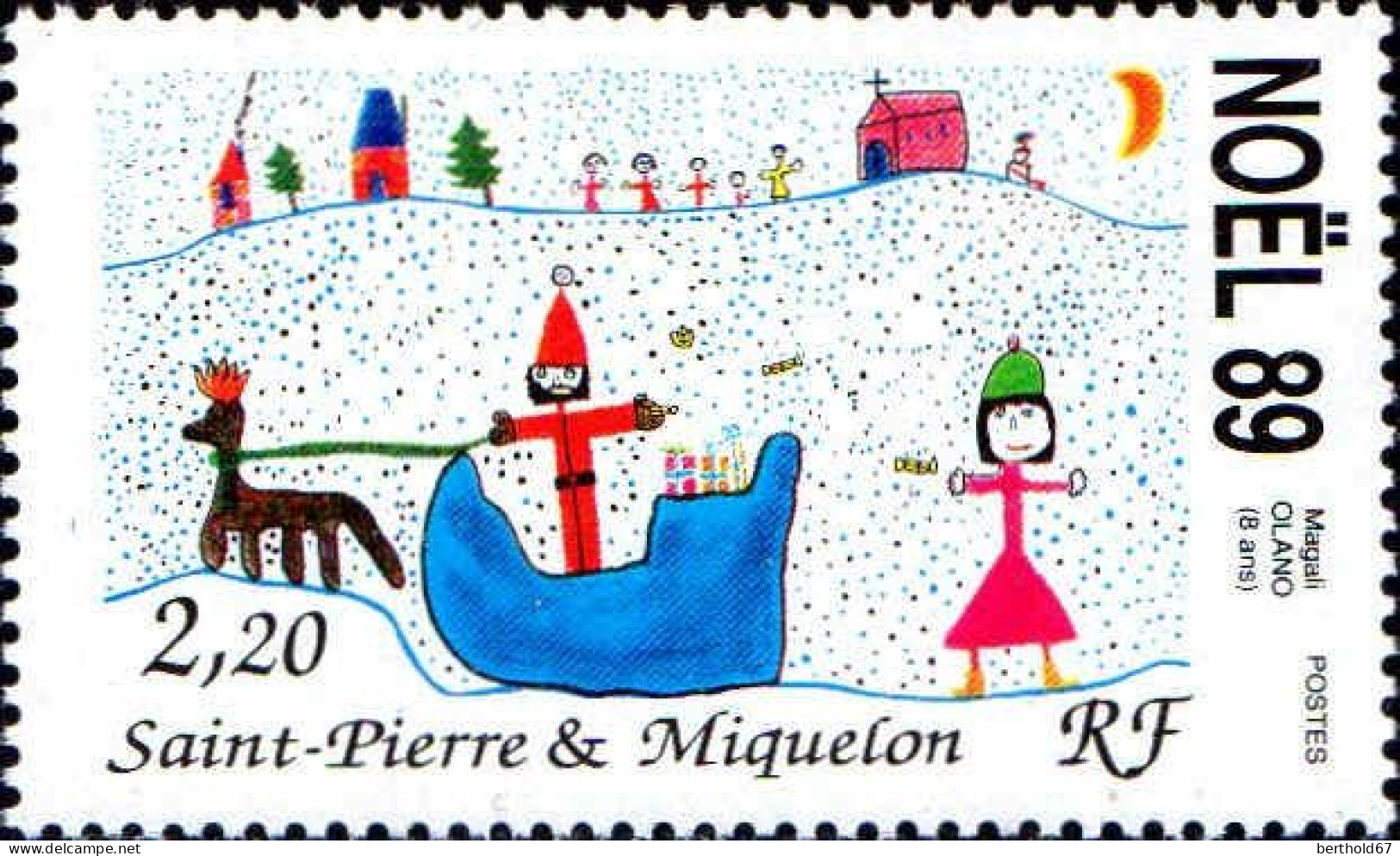 SPM Poste N** Yv: 512 Noël 89 (Thème) - Christmas