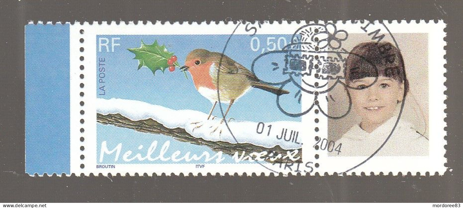 FRANCE 2003 Timbre Personnalisé ROUGE GORGE YT 3621Aa Oblitere - Used Stamps