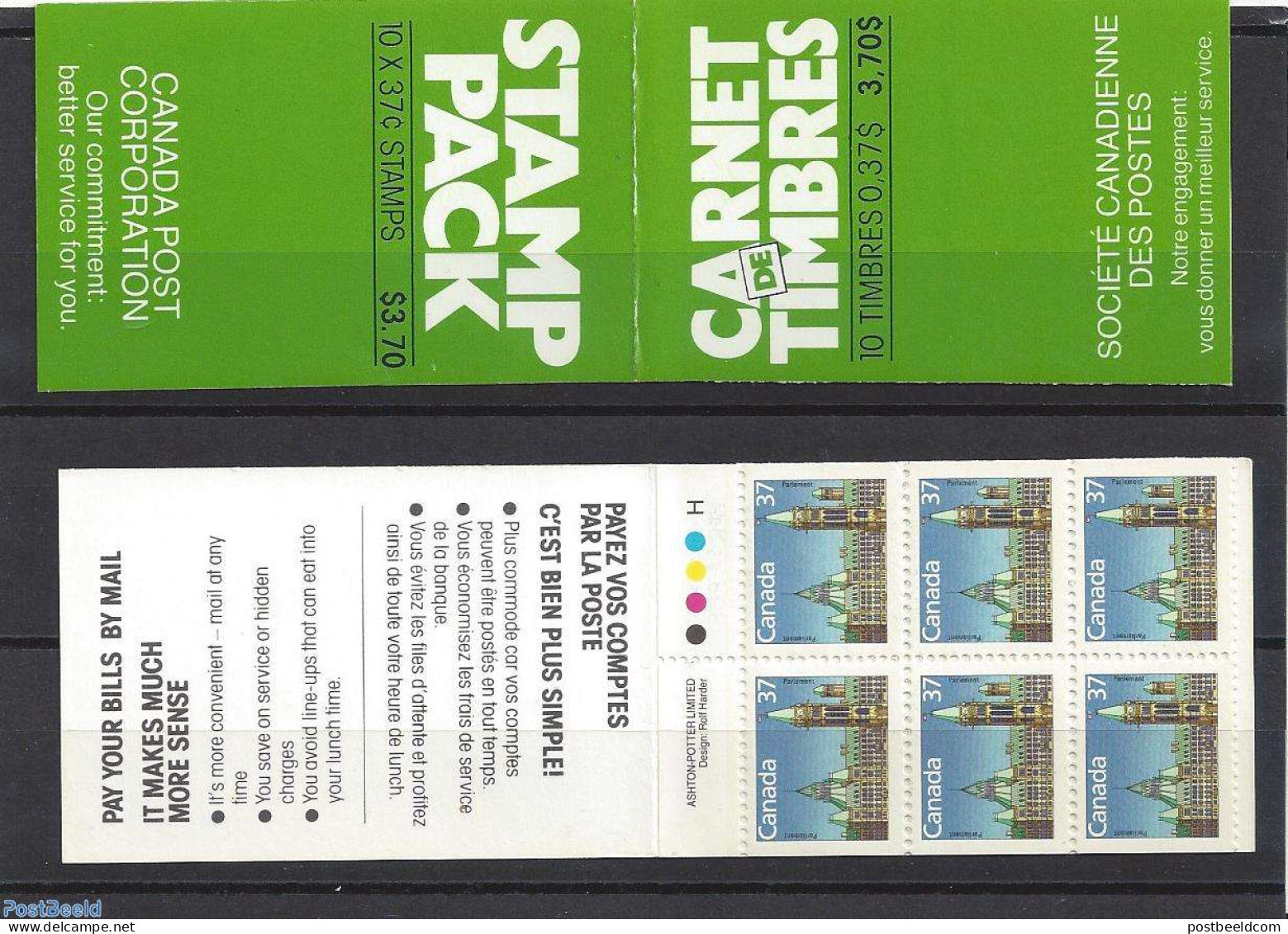 Canada 1988 DEF.  BOOKLET, Mint NH, Stamp Booklets - Unused Stamps