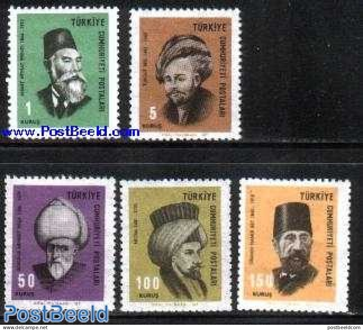 Türkiye 1967 Famous Persons 5v, Mint NH, Art - Authors - Sonstige & Ohne Zuordnung