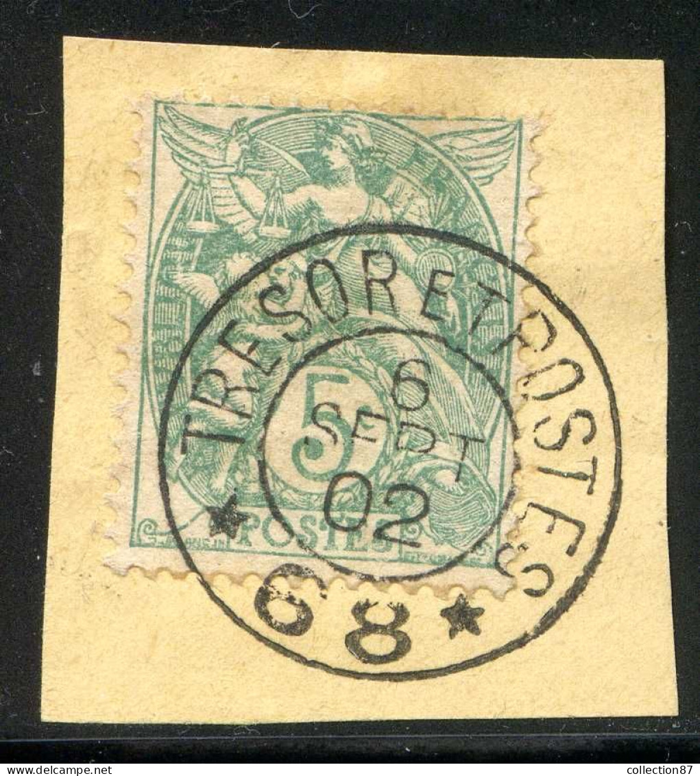 REF 002 > TYPE BLANC < OBLITERATION 1902 TRESOR Et POSTE N° 68 Sur Fragment - 1900-29 Blanc