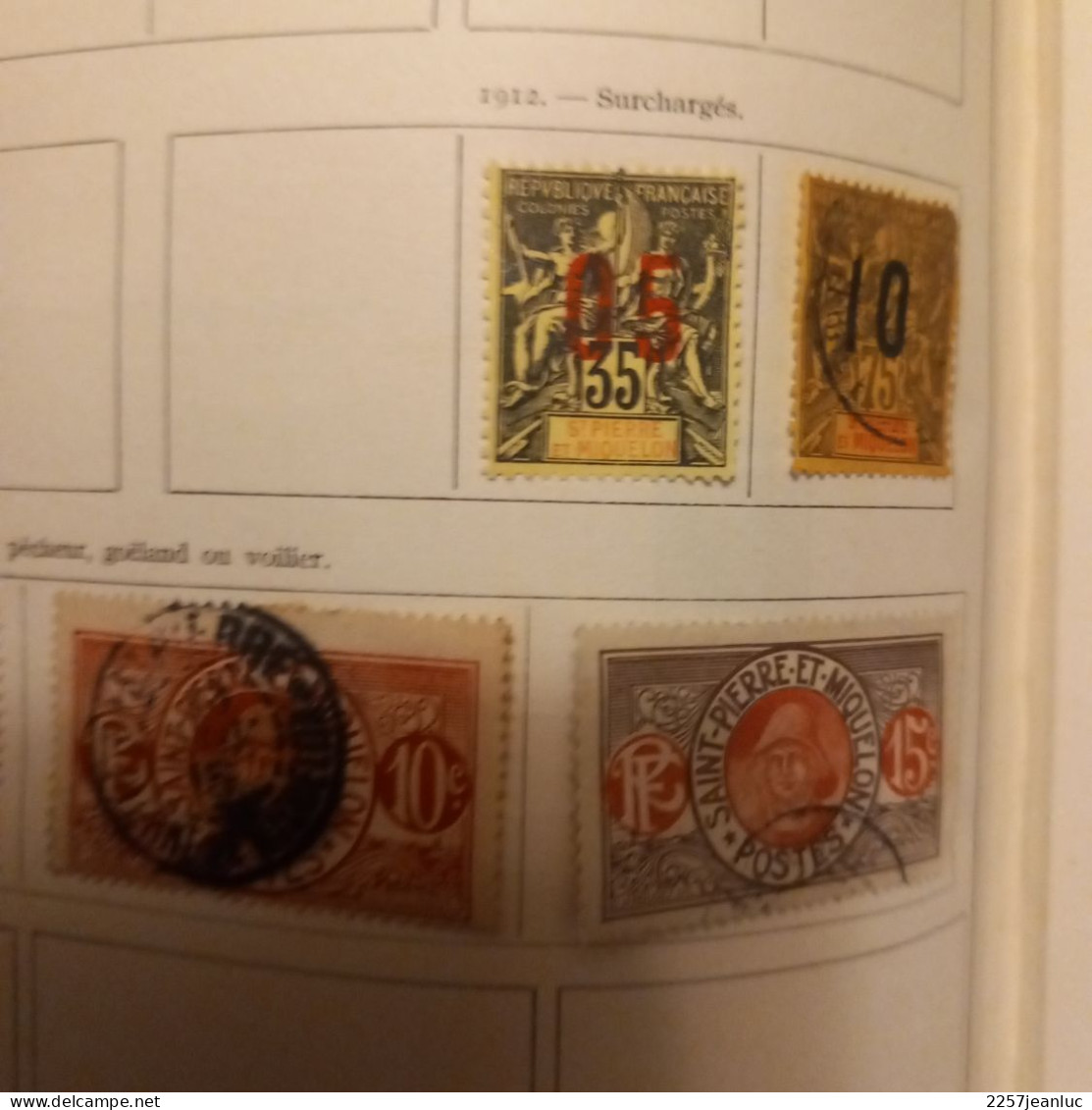 Lot  De 23 Timbres De Saint Pierre Et Miquelon De 1890 à 1938 Sur Feuilles Album Ancien - Gebruikt