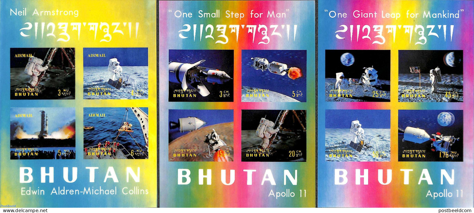 Bhutan 1969 Space 3 S/s, Mint NH, Transport - Space Exploration - Bhutan