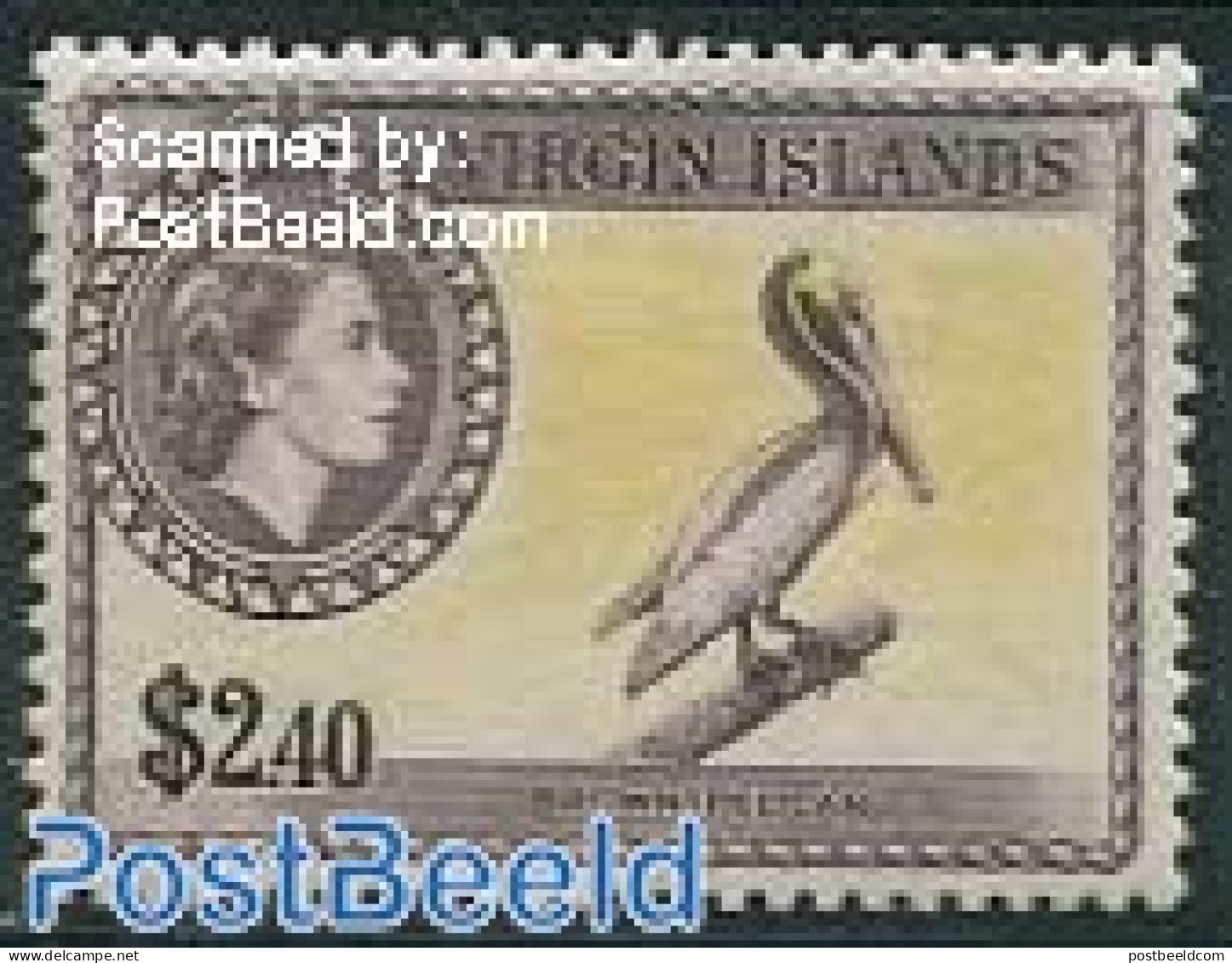 Virgin Islands 1956 $2,40, Stamp Out Of Set, Unused (hinged), Nature - Birds - British Virgin Islands