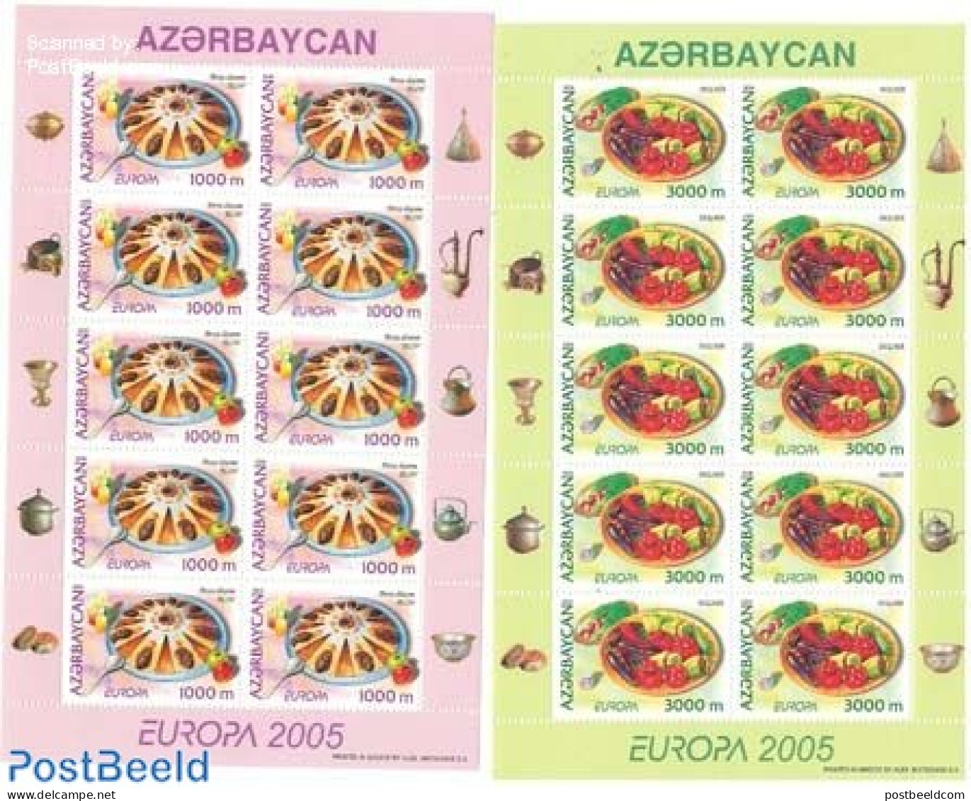 Azerbaijan 2005 Europa, Gastronomy 2 M/s, Mint NH, Health - History - Food & Drink - Europa (cept) - Alimentación