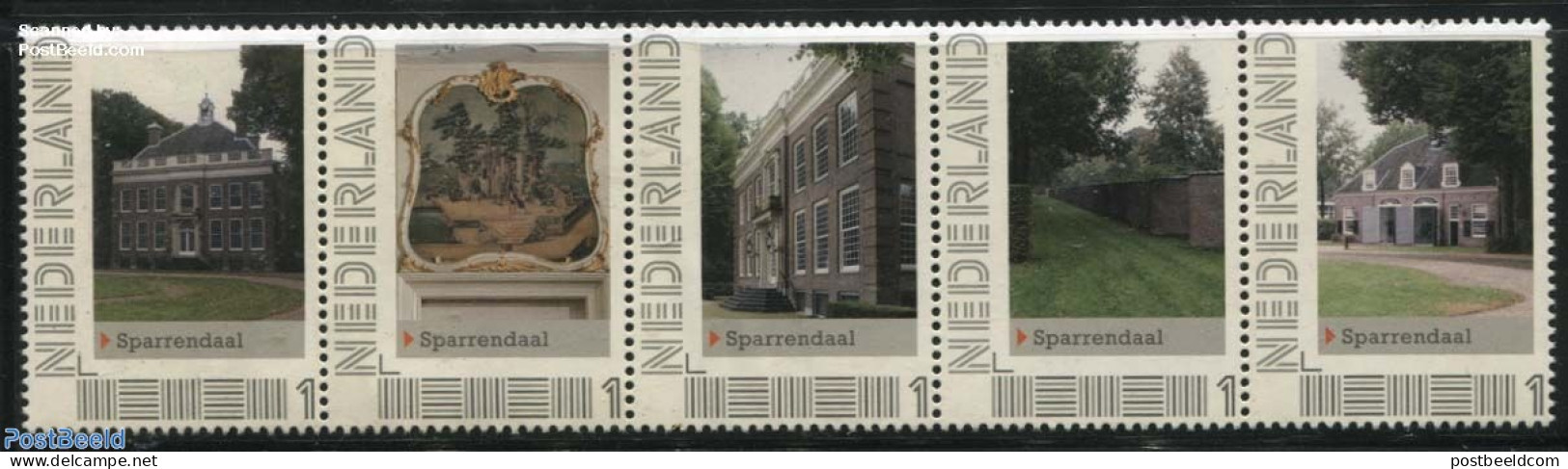 Netherlands - Personal Stamps TNT/PNL 2012 Sparrendaal 5V [::::], Mint NH, Nature - Trees & Forests - Castles & Fortif.. - Rotary, Lions Club