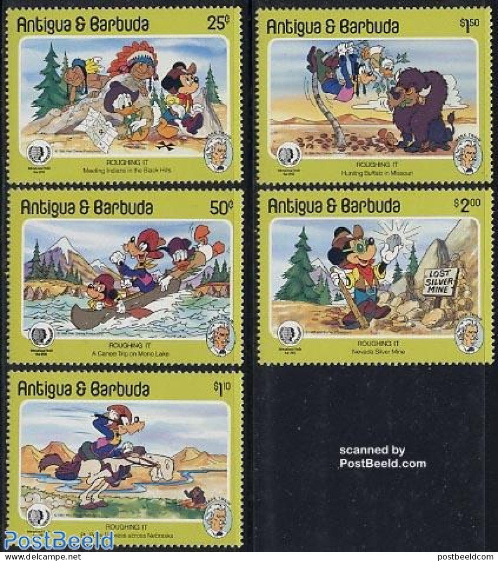 Antigua & Barbuda 1985 Int. Youth Year, Disney 5v, Mint NH, Various - International Youth Year 1984 - Art - Disney - Disney