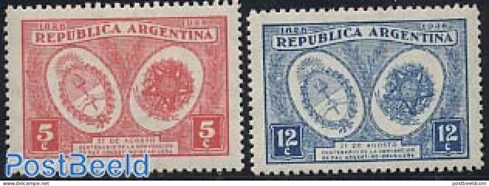 Argentina 1928 Peace With Brazil 2v, Mint NH, History - Coat Of Arms - Ungebraucht