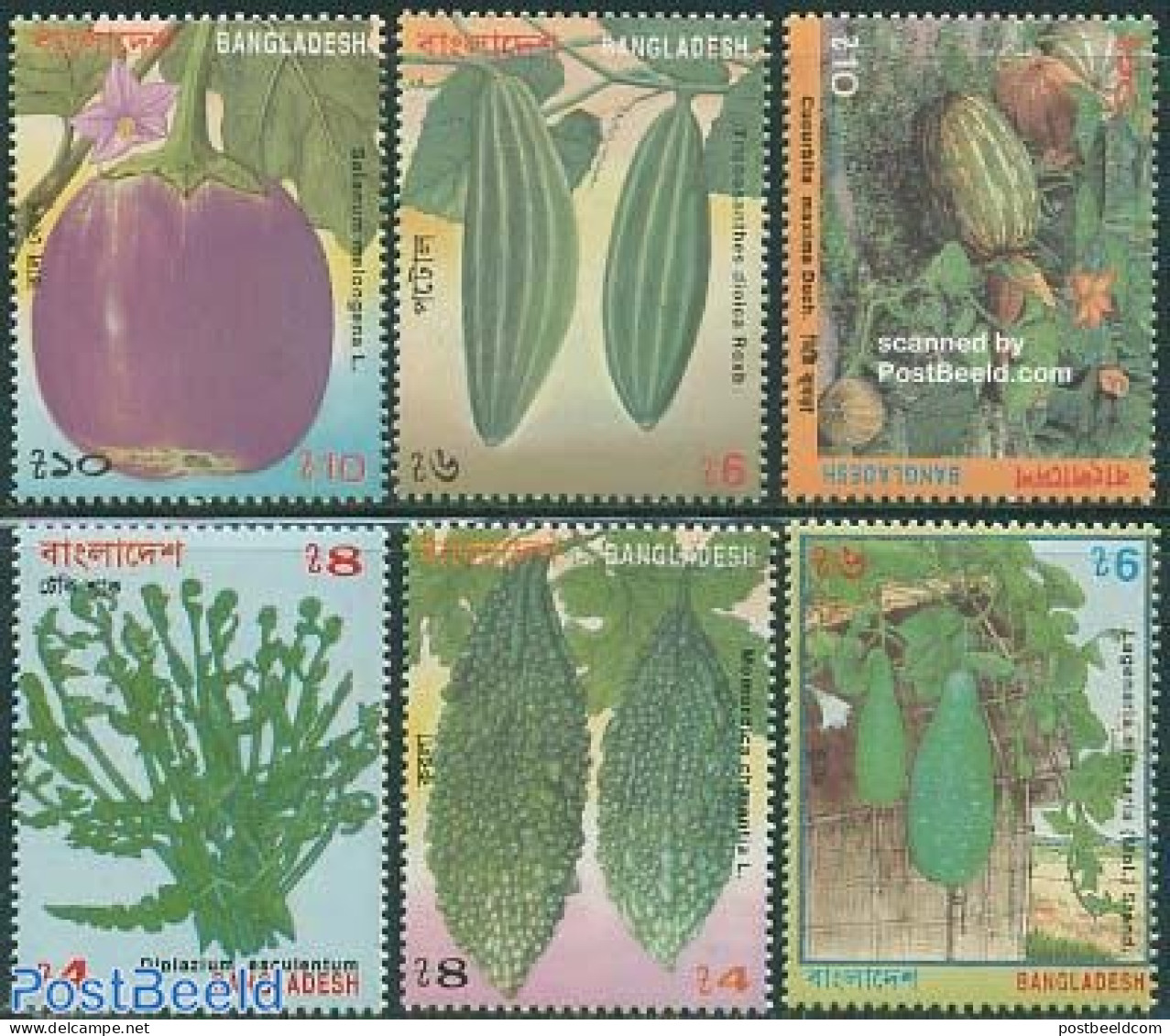 Bangladesh 1994 Vegetables 6v, Mint NH, Health - Food & Drink - Alimentación