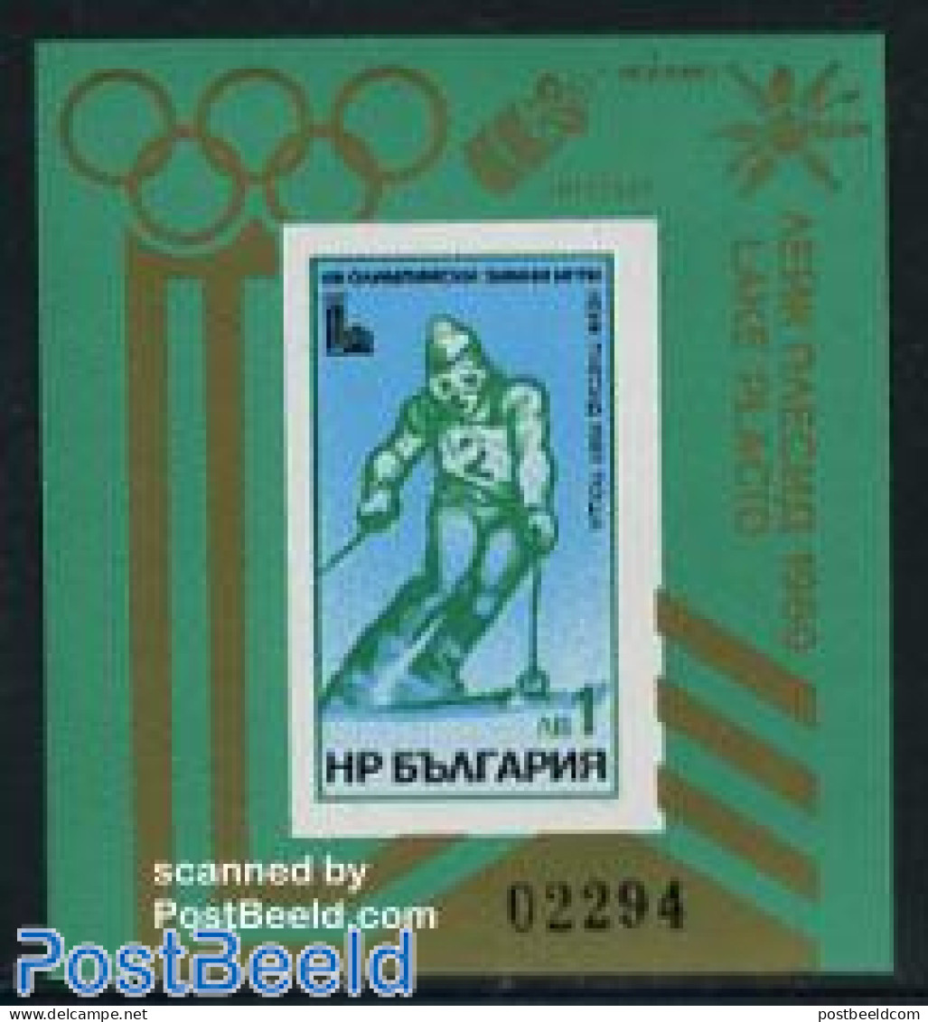 Bulgaria 1979 Olympics With Extra Border Print LAKE PLACID, Mint NH, Sport - Transport - Olympic Winter Games - Skiing.. - Unused Stamps