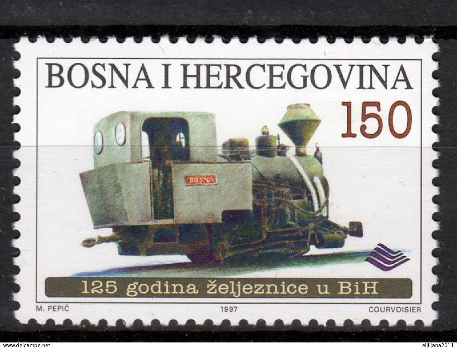 BOSNA I HERCEGOVINA 1997 Bosnia And Hercegovina ⁕ 125 Years Of Railways In BiH Mi. 97 ⁕ 4 + 1v MNH - Bosnia And Herzegovina