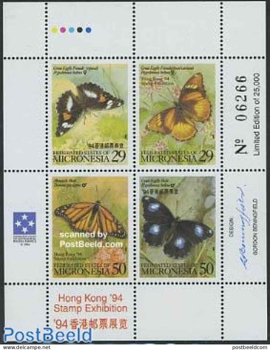 Micronesia 1994 Butterflies 4v M/s, Mint NH, Nature - Butterflies - Micronésie