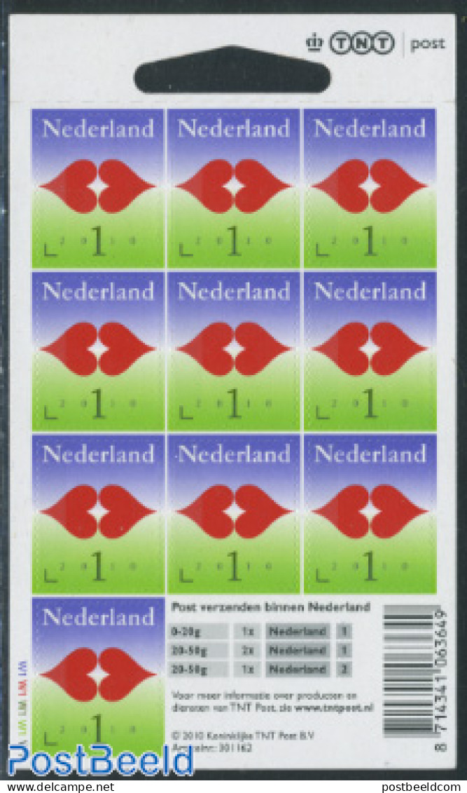 Netherlands 2010 Love Stamps 1v M/s S-a (with TNT Sign), Mint NH, Various - Greetings & Wishing Stamps - Nuevos
