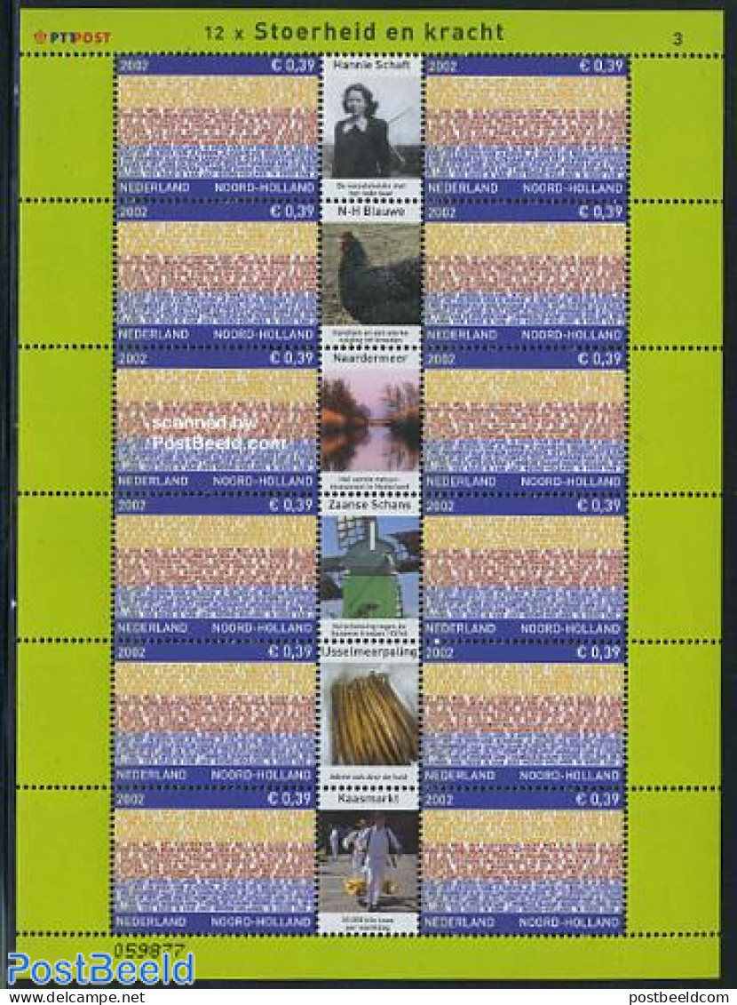 Netherlands 2002 Noord Holland M/s, Mint NH, Health - History - Nature - Various - Food & Drink - Flags - Poultry - Mi.. - Nuevos