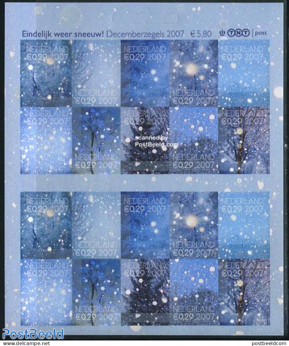 Netherlands 2007 Christmas M/s (2x10v), Mint NH, Nature - Religion - Trees & Forests - Christmas - Unused Stamps