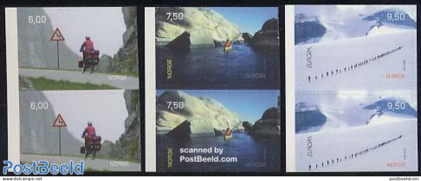 Norway 2004 Europa, Vacation 3x2v [:] S-a, Mint NH, History - Sport - Transport - Various - Europa (cept) - Cycling - .. - Unused Stamps