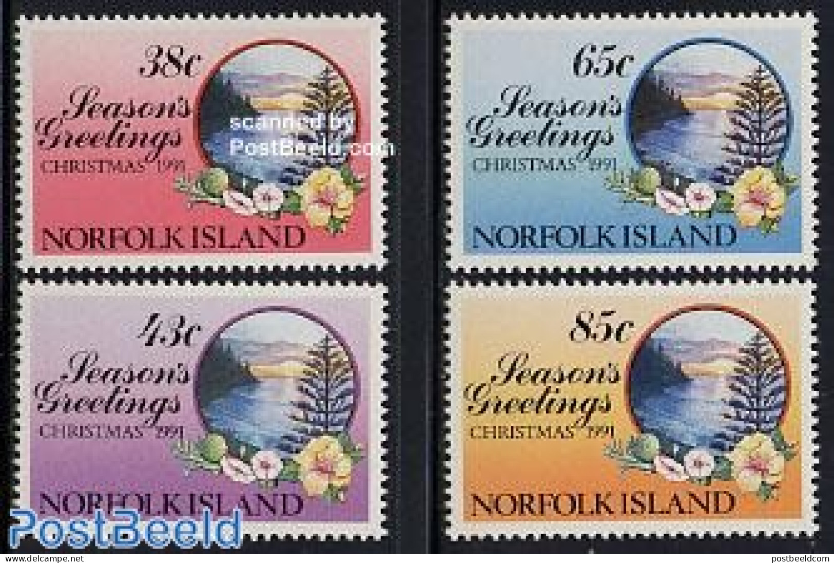 Norfolk Island 1991 Christmas 4v, Mint NH, Nature - Religion - Flowers & Plants - Christmas - Christmas