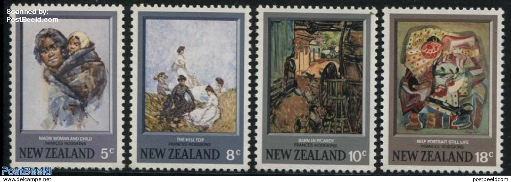 New Zealand 1973 Hodgkins Paintings 4v, Mint NH, Art - Modern Art (1850-present) - Paintings - Neufs