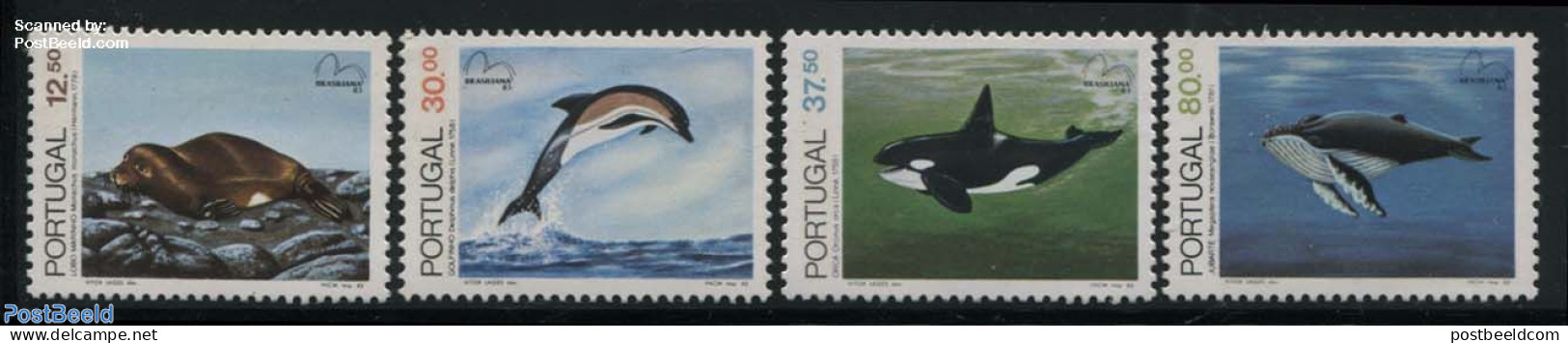 Portugal 1983 Sea Mammals 4v, Mint NH, Nature - Animals (others & Mixed) - Sea Mammals - Neufs