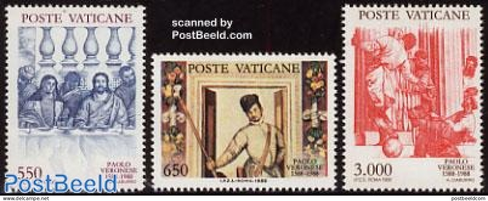 Vatican 1988 Paolo Veronese 3v, Mint NH - Ongebruikt
