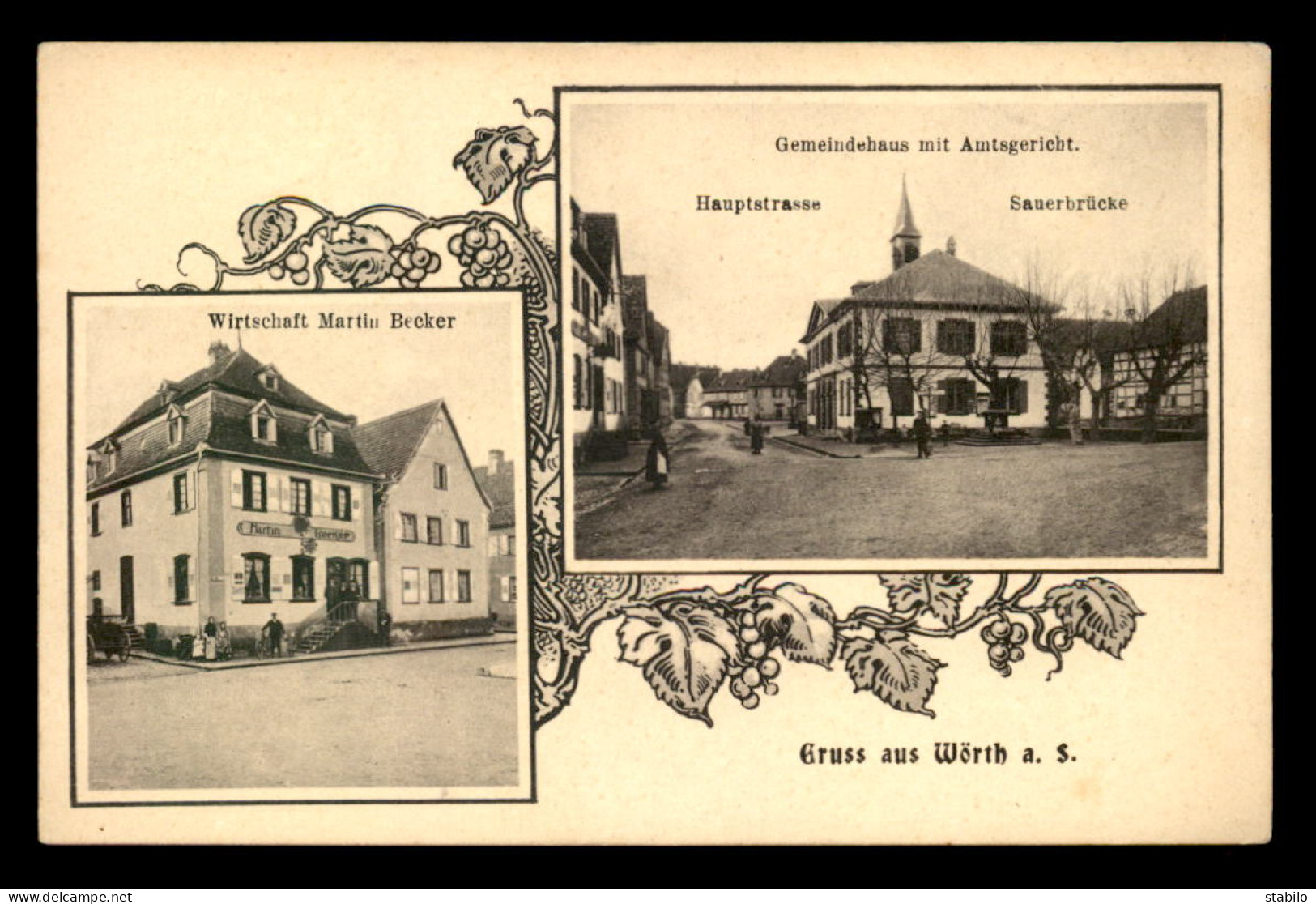 67 - WOERTH - WORTH - WIRTSCHAFT MARTIN BECKER - HAUPTSTRASSE - CARTE 2 VUES - Woerth