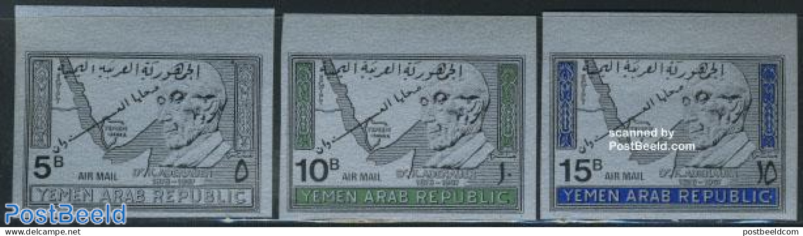 Yemen, Arab Republic 1968 Refugees 3v (silver), Mint NH, History - Various - Germans - Refugees - Maps - Réfugiés