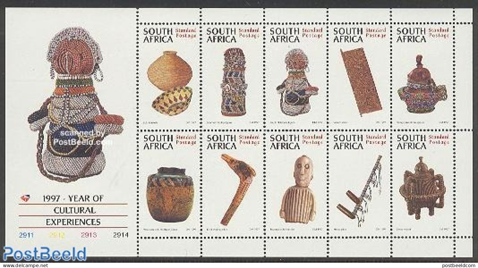 South Africa 1997 Cultural Experience 10v M/s, Mint NH, Art - Handicrafts - Unused Stamps