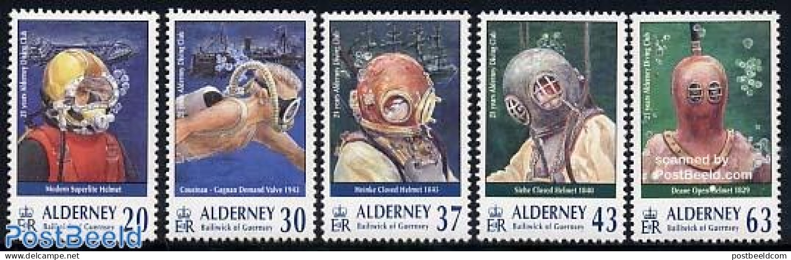 Alderney 1998 Diving Club 5v, Mint NH, Sport - Diving - Tauchen