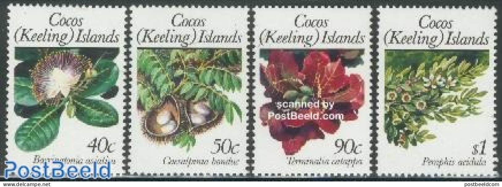 Cocos Islands 1989 Flowers 4v, Mint NH, Nature - Flowers & Plants - Kokosinseln (Keeling Islands)
