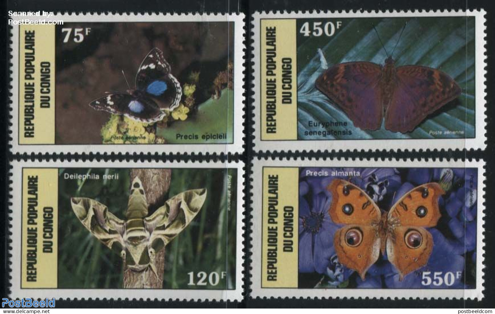 Congo Republic 1987 Butterflies 4v, Mint NH, Nature - Butterflies - Otros & Sin Clasificación