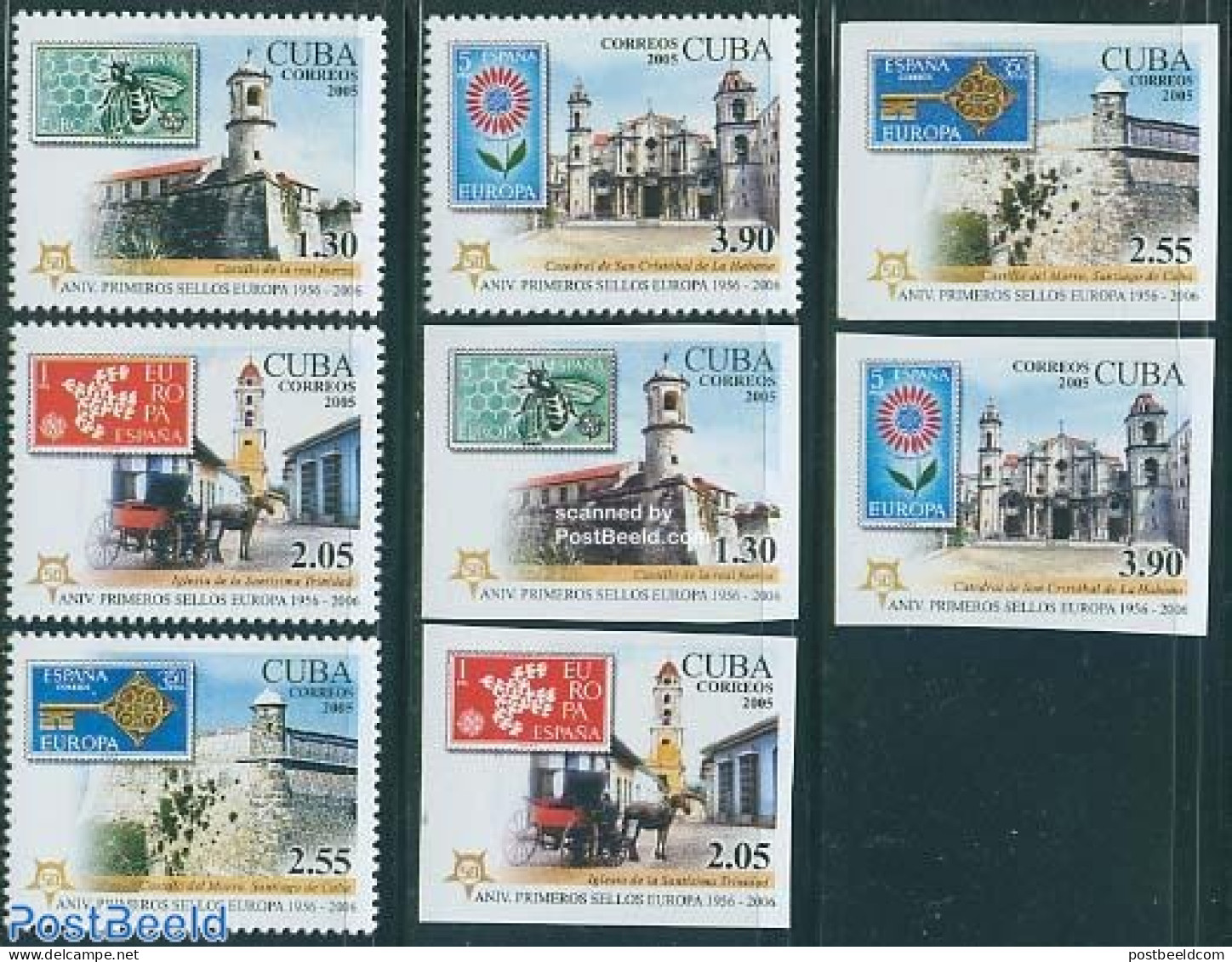 Cuba 2005 50 Years Europa Stamps 8v (4v Perf, 4v Imperf.), Mint NH, History - Nature - Religion - Europa Hang-on Issue.. - Unused Stamps