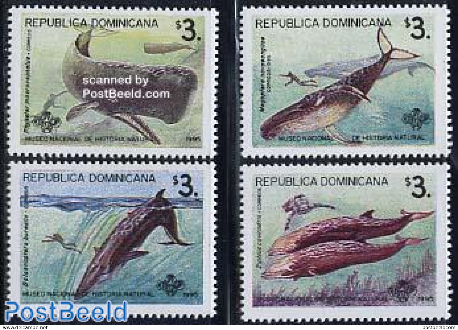 Dominican Republic 1995 Sea Mammals 4v, Mint NH, Nature - Sport - Sea Mammals - Diving - Tauchen