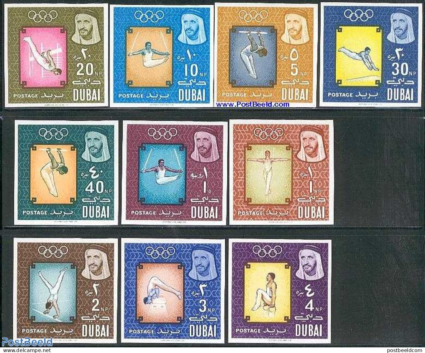 Dubai 1964 Olympic Games 10v Imperforated, Mint NH, Sport - Olympic Games - Sport (other And Mixed) - Dubai
